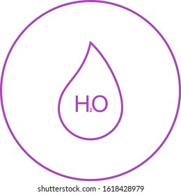 Unique H2O Vector Line Icon