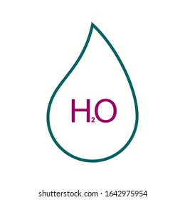 Unique H2O Vector Line Icon