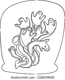 Unique Halloween Coloring VFector Illustration Pages