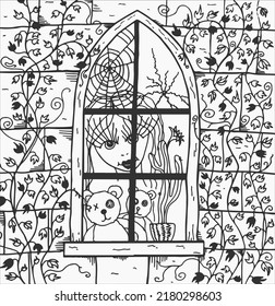 Unique Halloween Coloring VFector Illustration Pages