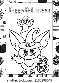 Unique Halloween Coloring VFector Illustration Pages