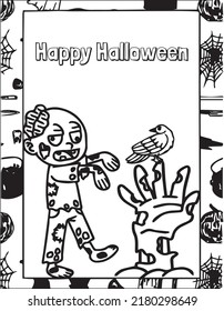 Unique Halloween Coloring VFector Illustration Pages