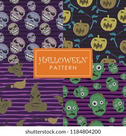 Unique halloween patterns set
