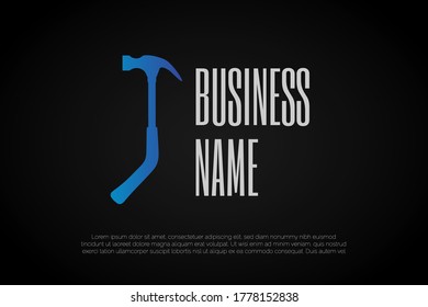 Unique Hammer Logo Template Initial Letter Logo For Your Company Name, Alphabet Logo Template Ready For Use, Modern Initial Logo