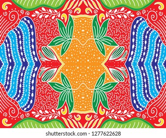 Unique hand drawn abstract vector floral background