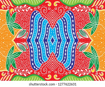 Unique hand drawn abstract vector floral background