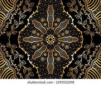 Unique hand drawn abstract vector floral background
