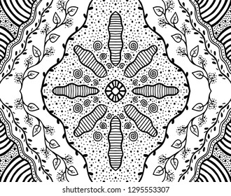 Unique hand drawn abstract vector floral background