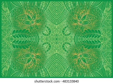 Unique hand drawn abstract vector floral background