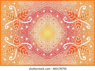 Unique hand drawn abstract vector floral background