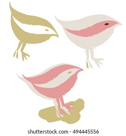 Unique hand drawn birds 
