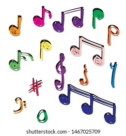 unique hand drawn doodle note music vector illustration