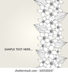 Unique hand drawn flower seamless pattern with place for your text. Vector illustration. Seamless pattern can be used for wallpaper, pattern fills, web page background, surface textures.