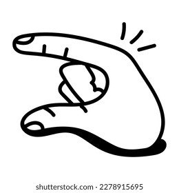 A unique hand drawn icon of hand