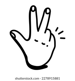 A unique hand drawn icon of hand