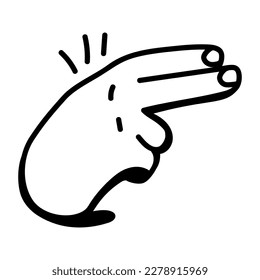 A unique hand drawn icon of hand