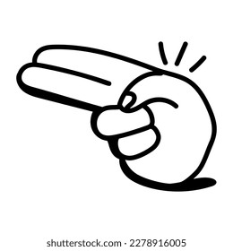 A unique hand drawn icon of hand