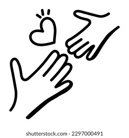 A unique hand drawn icon of care 
