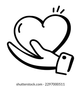 A unique hand drawn icon of care 