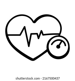 Unique Hand Drawn Icon Of Health Check 

