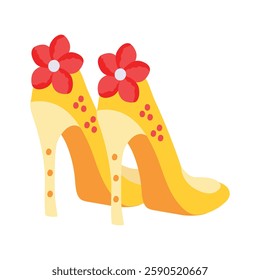 Unique hand drawn icon of high heels in trendy style