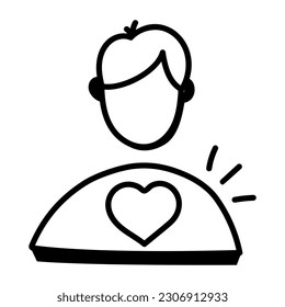 A unique hand drawn icon of lover 