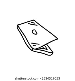 Unique hand drawn laptop icon in a clean black and white outline, adding a modern, personal touch to your creative projects.