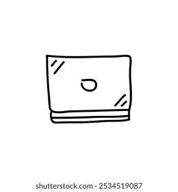 Unique hand drawn laptop icon in a clean black and white outline, adding a modern, personal touch to your creative projects.