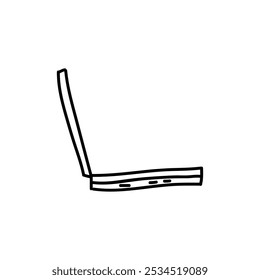 Unique hand drawn laptop icon in a clean black and white outline, adding a modern, personal touch to your creative projects.