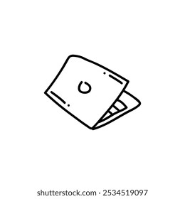 Unique hand drawn laptop icon in a clean black and white outline, adding a modern, personal touch to your creative projects.