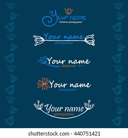 Unique hand drawn logo template collection. Abstract hand sketched shapes for branding design for greeting cards, business cards, covers, and more