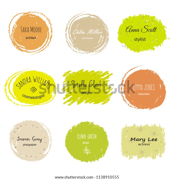 Unique Hand Drawn Logo Template Collection Stock Vector Royalty