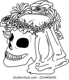 unique hand drawn skull illustration
