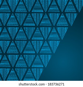 Unique hand drawn triangle pattern. Vector  tribal ethnic background. Geometric abstract texture.  Used Clipping Mask for easy editing.