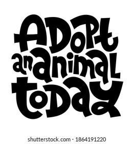 Unique hand drawn vector lettering about animal care, for veterinary clinics, pet shelters, grooming service, pet stores. Template for print design, social media, card, banner, textile, gift.