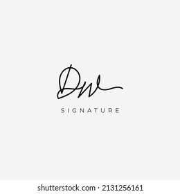 Unique Hand Lettering Signature DW Logo Design