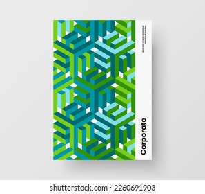 Unique handbill A4 vector design illustration. Trendy geometric pattern poster layout.