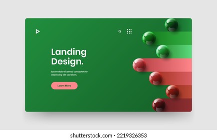 Unique handbill vector design concept. Multicolored realistic balls poster layout.