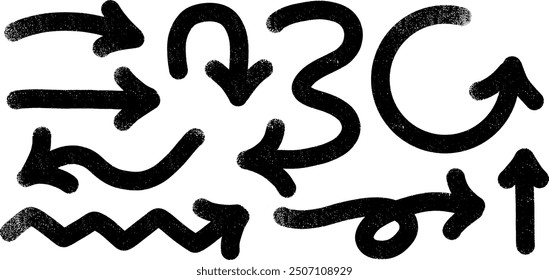 Unique hand-drawn arrows with creative and artistic style