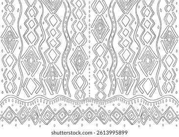unique hand-drawn fabric pattern sketch with intricate details, perfect for textile designs, fashion, or decorative projects.