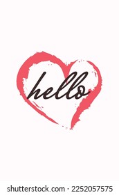 Unique hand-drawn greeting card, poster, t-shirt print, Valentine's Day illustration