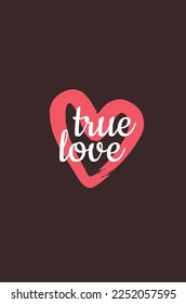 Unique hand-drawn greeting card, poster, t-shirt print, Valentine's Day illustration