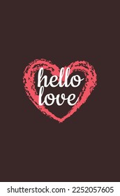Unique hand-drawn greeting card, poster, t-shirt print, Valentine's Day illustration