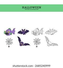 Un paquete de iconos de Vector de Halloween dibujado a mano único con 20 ilustraciones espeluznantes.