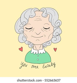 Unique handdrawn vector illustation You are Lovely, motivational postcard