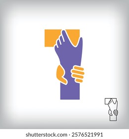 Unique handshake number 1 design. Collaboration, help, agreement and teamwork corporate company design.