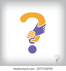 Unique handshake question mark design logo. Collaboration, help, agreement and teamwork corporate company design.	