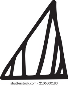 Triángulos únicos en forma de mano para el diseño del logo. Ilustración vectorial aislada en blanco
 de fondo.