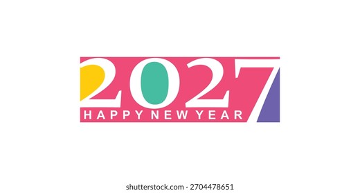 Unique happy new year 2027 logo design  premium vector