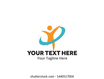 unique happy people simple logo creative design in flat style with color . happy people logo creative design for identity and community